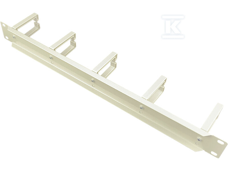 Organizator kabli 1U 19" 5 plastikowych uchwytów, szary