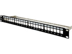 Patch panel 19" modularny 24 porty 1U z podporą niewyposażony
