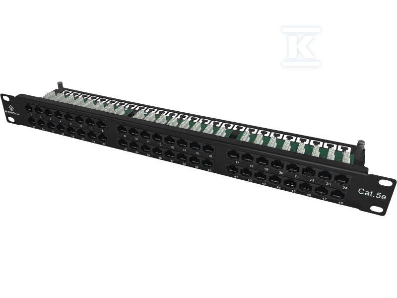 Patch panel OPTIMUM UTP kat.5e 48 portów LSA 1U