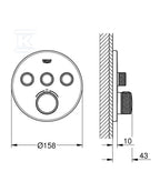 Bateria termostatyczna Grohtherm SmartControl do obsługi trzech wyjść wody, hard graphite, blokada bezpieczeństwa, metalowa, okrągła rozeta, przełącznik SmartControl, montaż ścienny podtynkowy