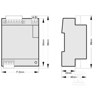Urządzenie pomiarowe wielkości elektrycznych, 480 V, Modbus RTU, ENERGY METER D370-CBM