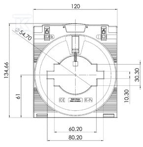 Przekładnik prądowy, zamknięty przekładnik prądowy, CMA-81-2000-5A-10VA-1