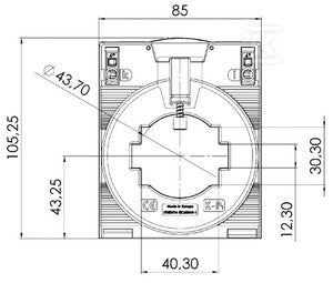 Przekładnik prądowy, zamknięty przekładnik prądowy, CMA-51-1250-5A-5VA-0,5