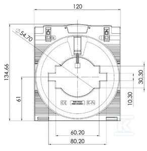 Przekładnik prądowy, zamknięty przekładnik prądowy, CMA-81-2000-5A-10VA-0,5