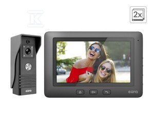 Wideodomofon "EURA" VDP-45A3 "ALPHA" czarny dwa monitory kolor 7" obsługa 1 wejścia