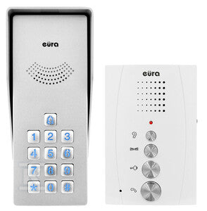 Domofon "EURA" ADP-38A3 "ENTRA" - biały, jednorodzinny, głośnomówiący, kaseta z szyfratorem