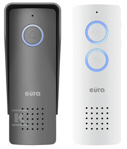 Domofon bezprzewodowy "EURA" ADP-80A3 - biało-grafitowy, 426~440 MHz, zasięg do 100m, obsługa 1 wejścia