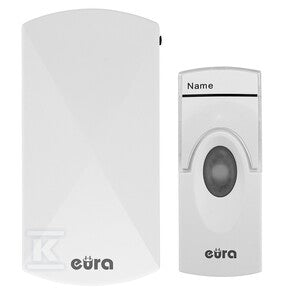 Dzwonek bezprzewodowy "EURA" WDP-05A3 - biały, kodowany, możliwość rozbudowy, zasilanie 230V/50 Hz