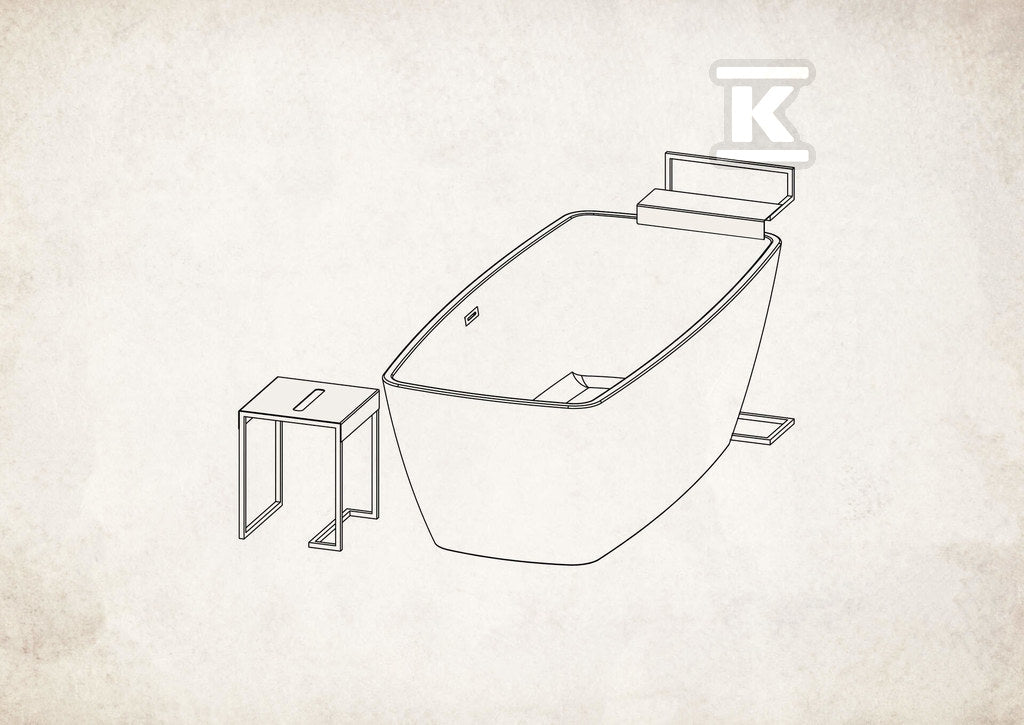 Taboret - stolik łazienkowy Mokko, nero