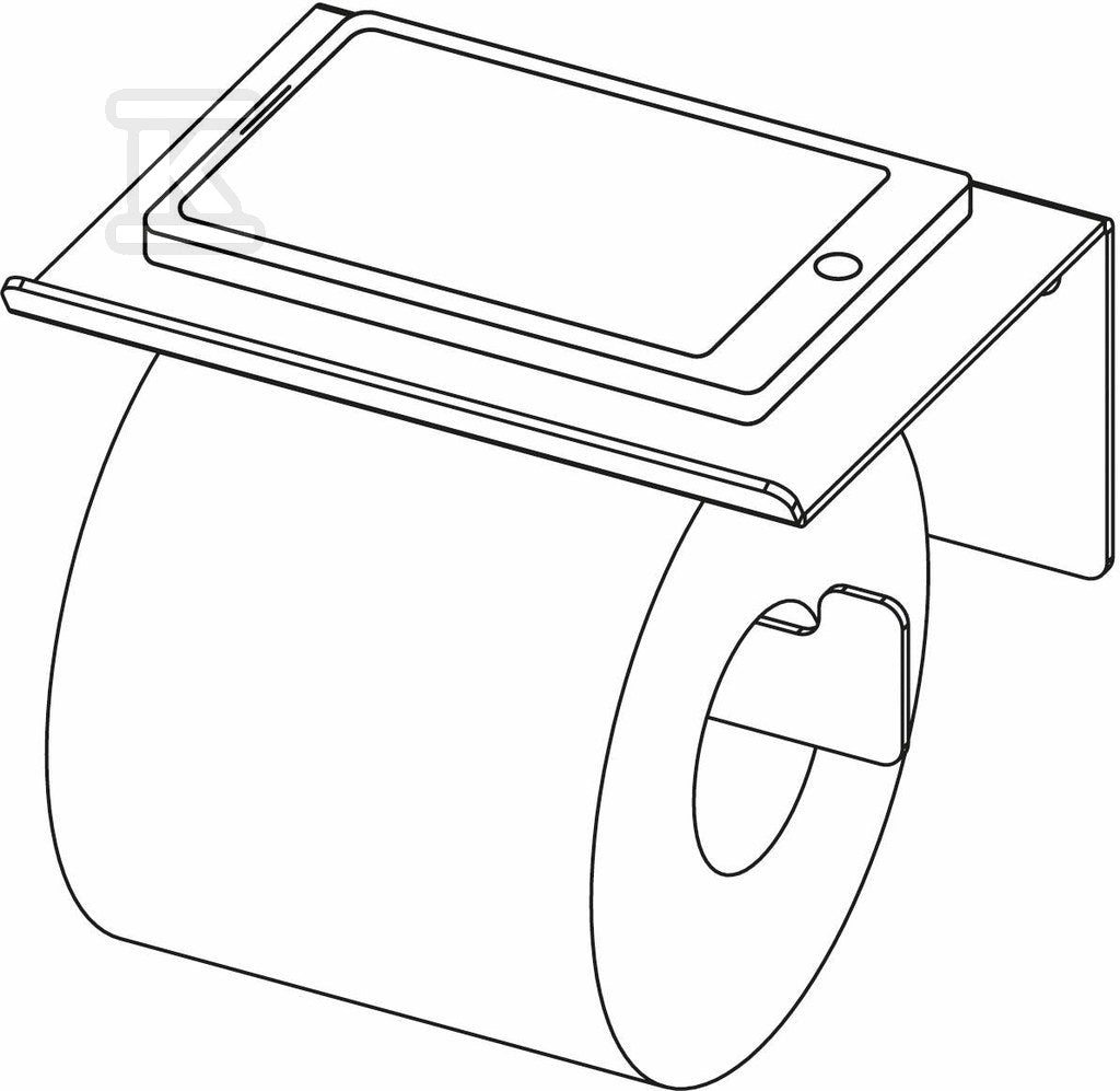 Uchwyt na papier toaletowy ścienny Mokko - z półką, nero