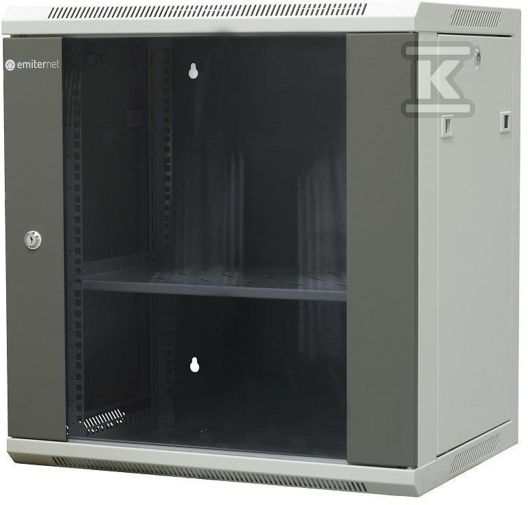 Szafa wisząca 19" niedzielona 12U 600X450X635,kolor szafy- RAL 7044 ,kolor drzwi- RAL 7010