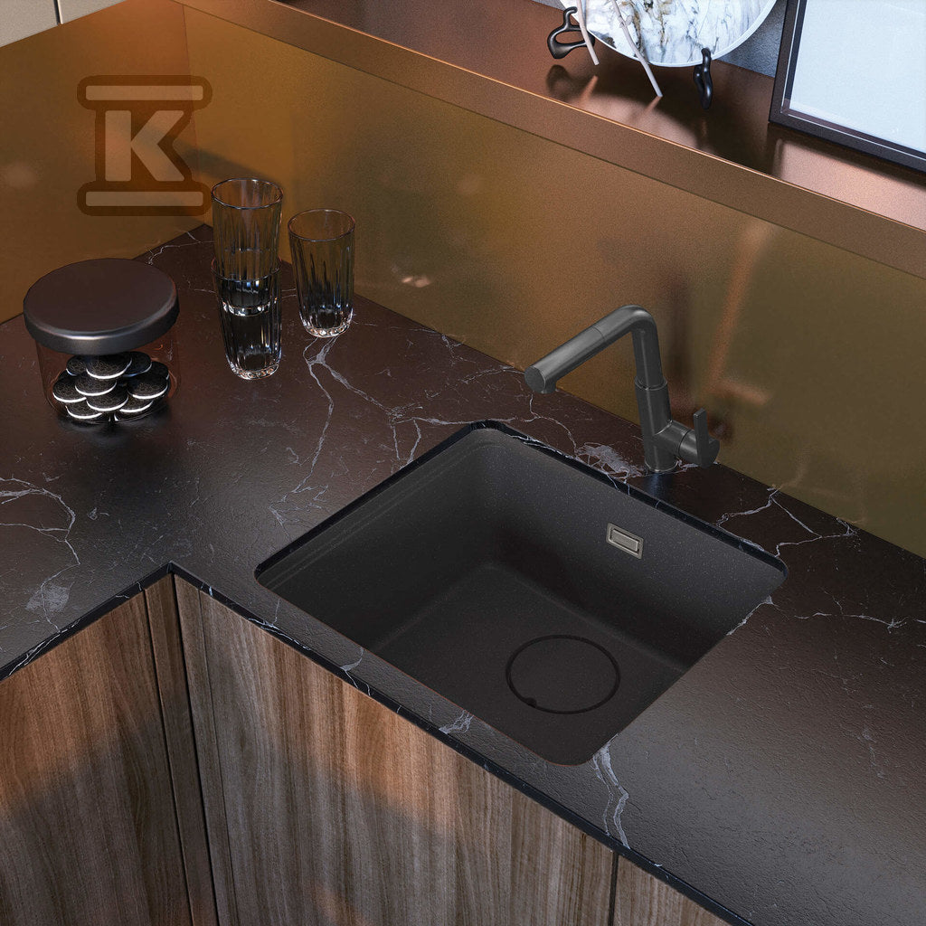 Bateria kuchenna z wyciąganą wylewką Silia, titanium