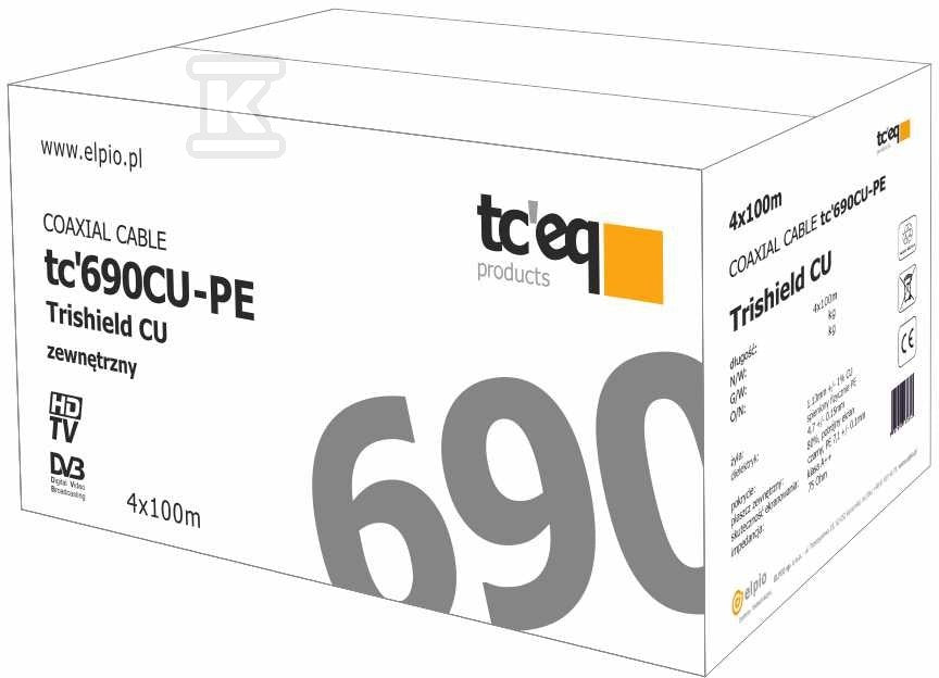 Kabel koncentryczny tc 690 CU-PE/100