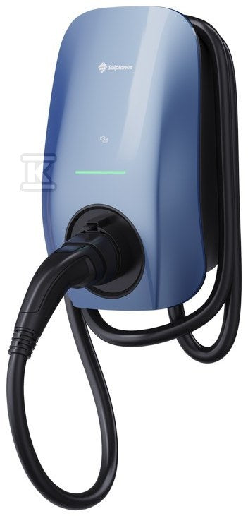 Stacja ładowania EV AC Solplanet // SOL22H-WP1 Morandi Blue, 3-fazowa, max. moc ładowania 22kW, komunikacja NFC, WIFI + Bluethooth + RS485, 3x karty RFID, wtyk typu 2 (IEC62196-2) z kablem 5m, waga 5,1kg / 2 lata gwarancji