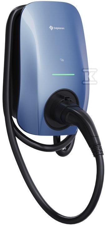 Stacja ładowania EV AC Solplanet // SOL22H-WP1 Morandi Blue, 3-fazowa, max. moc ładowania 22kW, komunikacja NFC, WIFI + Bluethooth + RS485, 3x karty RFID, wtyk typu 2 (IEC62196-2) z kablem 5m, waga 5,1kg / 2 lata gwarancji