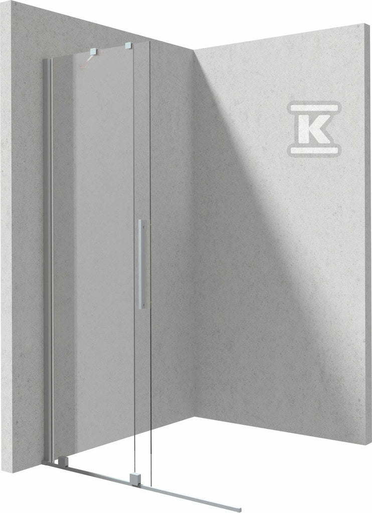 Ścianka prysznicowa walk-in - przesuwna Prizma, stal szczotkowana