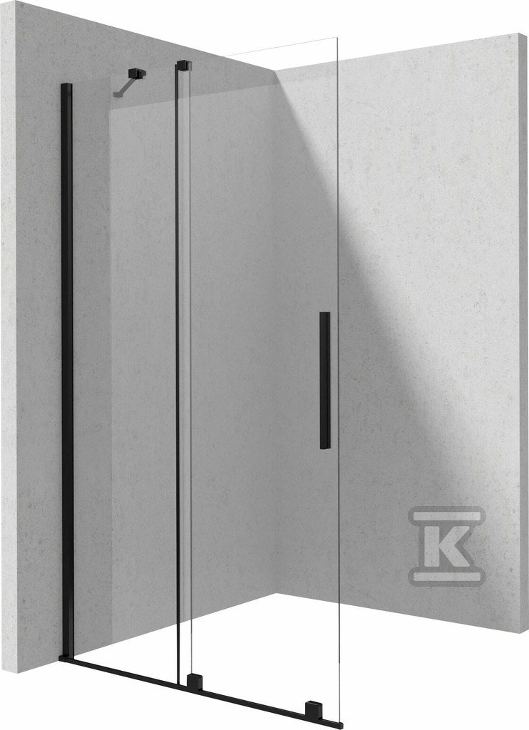 Ścianka prysznicowa walk-in - przesuwna Prizma, nero