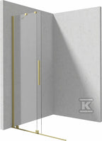 Ścianka prysznicowa walk-in - przesuwna Prizma, złoto szczotkowane