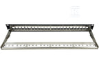 Patch panel 19" modularny 24 porty 1U z podporą niewyposażony