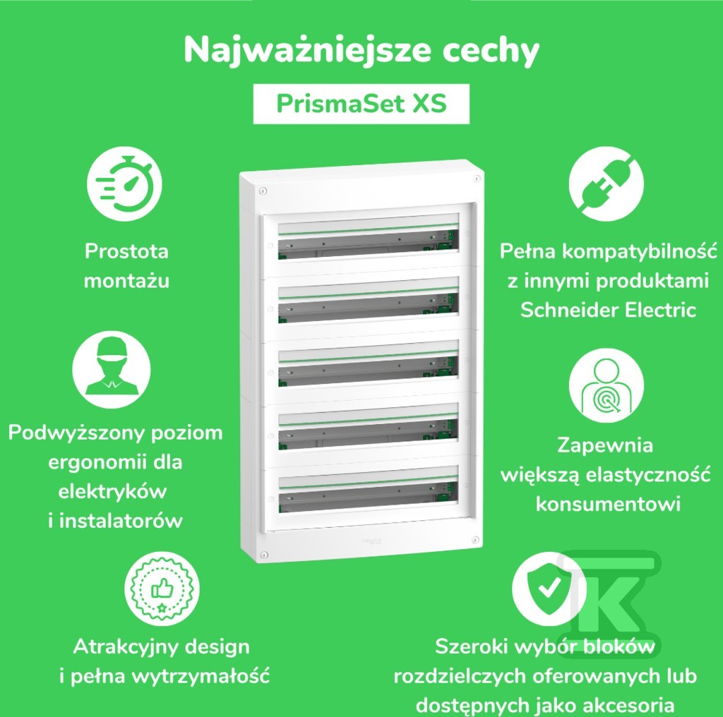 Obudowa PrismaSeT XS PSXS-6-24-NT-B, natynkowa, drzwi białe, 6 rzędów, 24 moduły w rzędzie, IP40, IK09