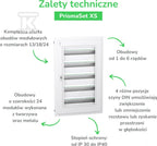 Obudowa PrismaSeT XS PSXS-5-24-NT-B, natynkowa, drzwi białe, 5 rzędów, 24 moduły w rzędzie, IP40, IK09