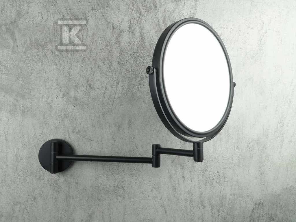 Lusterko kosmetyczne na ruchomym ramieniu Round - dwustronne, nero