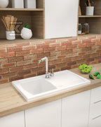 Zlewozmywak ceramiczny 1.5-komorowy z ociekaczem Lusitano, biały