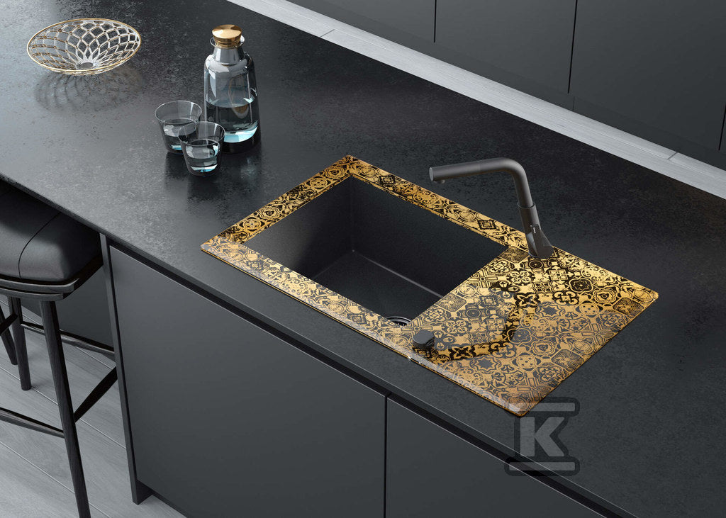 Bateria kuchenna z wyciąganą wylewką Silia, nero