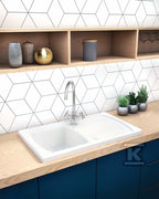 Zlewozmywak ceramiczny 1-komorowy z ociekaczem Lusitano, biały