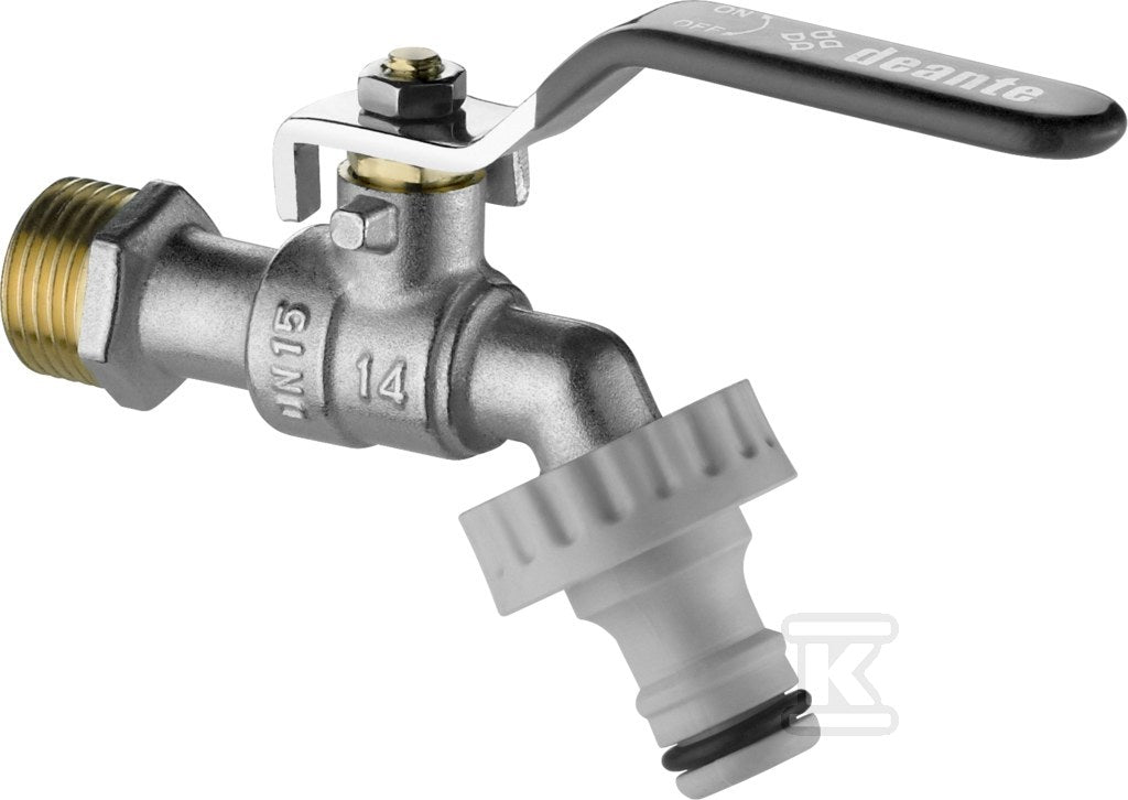 Zawór kulowy czerpalny ogrodowy z adapterami - 1/2", chrom