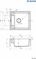 Zlewozmywak granitowy magnetyczny 1-komorowy Magnetic, nero