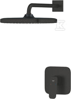 Zestaw prysznicowy CUBEO podtynkowy z deszczownicą Tempesta 250 matte black ogranicznik przepływu 9 5 l/min.ramie prysznica 380 mm
