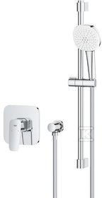 Bateria prysznicowa CUBEO podtynkowa z zestawem prysznicowym chrom ogranicznik przepływu 7 4 l/min.drążek 600 mm