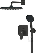 Zestaw prysznicowy CUBEO podtynkowy z deszczownicą Tempesta 250 matte black ogranicznik przepływu 9 5 l/min.ramie prysznica 380 mm słuchawka 3 strumienie