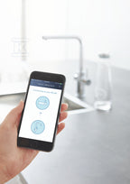 Zestaw startowy Grohe Blue Home z wylewką w kształcie L, chrom, bateria, filtr 600 l, chłodziarka i butla CO2, dostęp do wody zwykłej i filtrowanej / gazowanej, kąt obrotu wylewki 360° moduł Buetooth, głowica Ceramiczna 28 mm, wyciągana wylewka