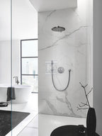 Bateria termostatyczna Grohtherm SmartControl do obsługi dwóch wyjść wody, brushed hard graphite, blokada bezpieczeństwa, metalowa, okrągła rozeta, przełącznik SmartControl, montaż ścienny podtynkowy