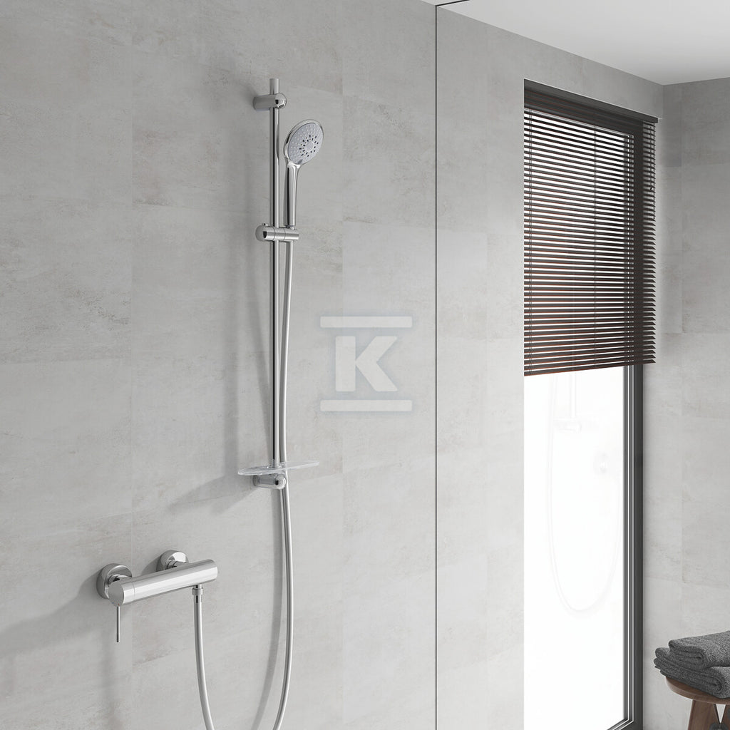 Euphoria 110 Champagne Zestaw z drążkiem prysznicowym, 3 strumienie, chrom, drążek prysznicowy 900 mm, Silverflex wąż prysznicowy 1750 mm, półka EasyReach