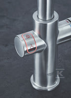 System gotujący wodę Grohe Red Duo kuchenny, stal nierdzewna, bateria i bojler 4 l, dostęp do wody zwykłej i wrzątku, głowica Ceramiczna 28 mm, blokada bezpieczeństwa, kąt obrotu wylewki typu L 150° filtr w zestawie