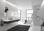 Bateria termostatyczna Grohtherm SmartControl do obsługi dwóch wyjść wody, brushed hard graphite, blokada bezpieczeństwa, metalowa, okrągła rozeta, przełącznik SmartControl, montaż ścienny podtynkowy