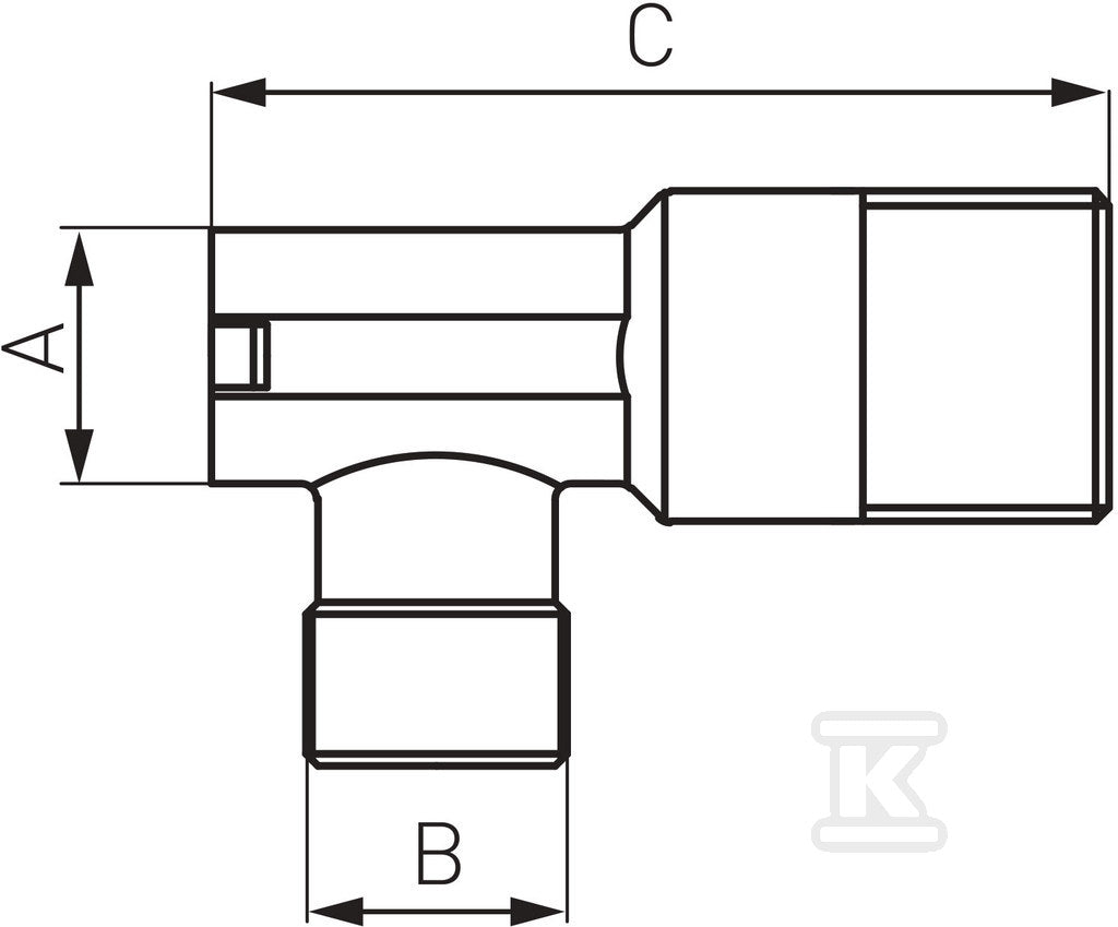 Zawór grzybkowy kątowy z metalowym uchwytem 1-2" x 3-4"