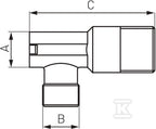 Zawór grzybkowy kątowy z metalowym uchwytem 1-2" x 3-4"