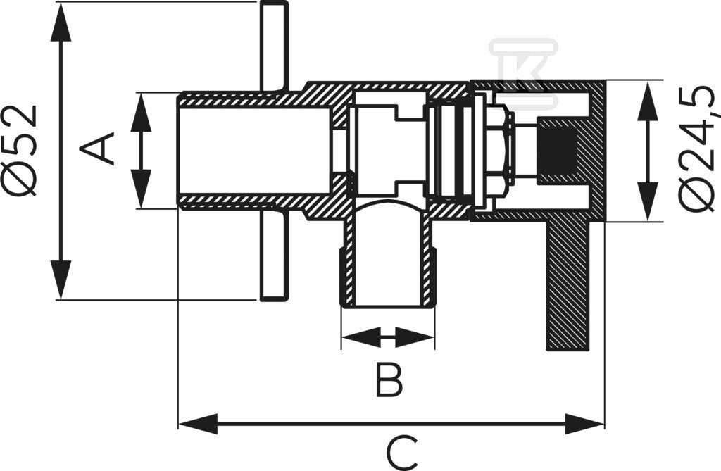 Zawór kątowy Rotondo podłączeniowy G1 / 2x1 / 2, chrom