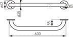 Uchwyt Metalia Help pojedynczy 60 cm, biały