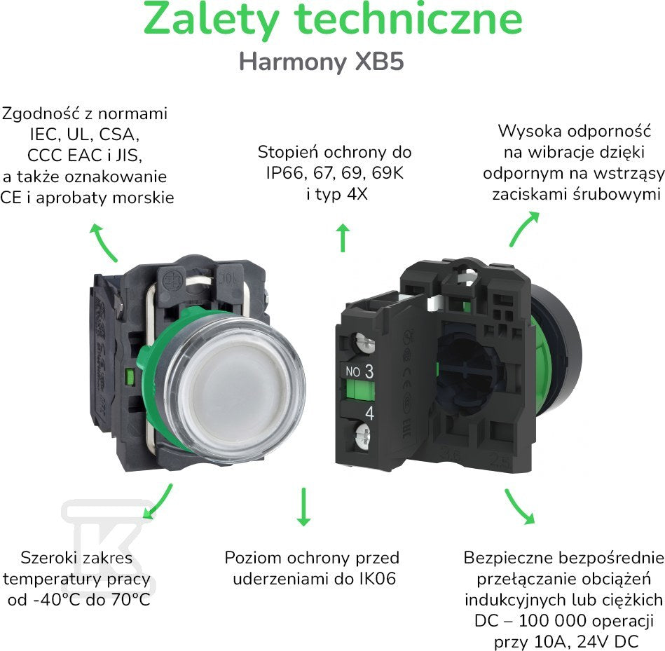 Przełącznik 2-położeniowy, 1NO, czarny, długie pióro