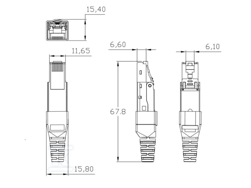 Wtyk RJ45 STP kat.6A, beznarzędziowy