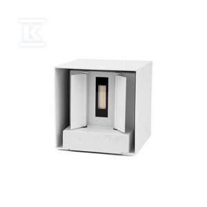 Oprawa ścienna solarna V-TAC 9W LED COB regulowana biała kostka 15x15cm IP65 VT-11109 4000K 860lm