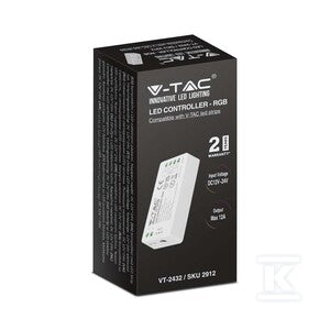 Kontroler sterownik ściemniacz V-TAC RGB 12A/MAX 12V-144W 24V-288W VT-2432