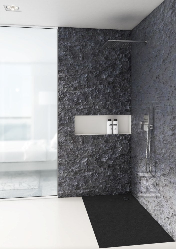 Brodzik kompozytowy Stabilsound Plus "Etrusco Black Stone" 90x120x3 cm, prostokątny
