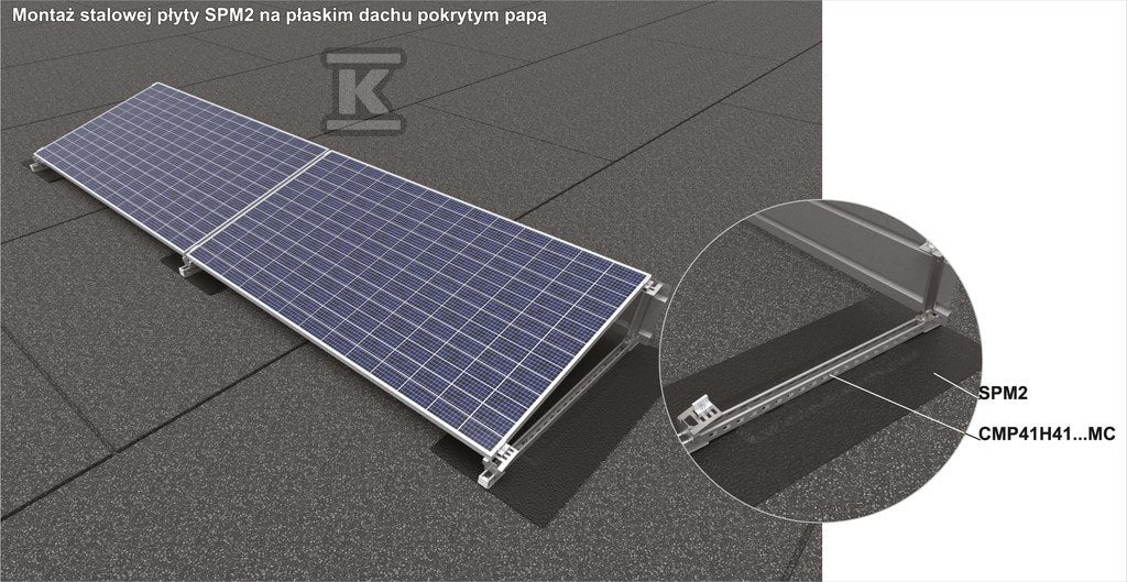 Stalowa płyta mocująca na dach płaski SPM1