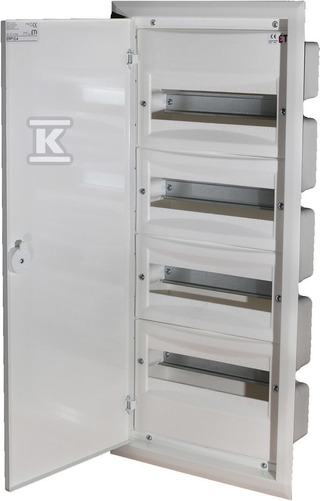 Rozdzielnica podtynkowa, drzwi metalowe, IP40, ERP12-4
